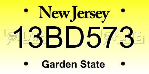 13BD573 New Jersey License Plate