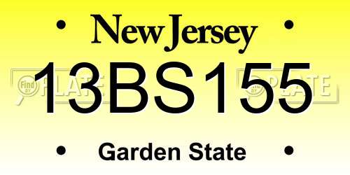 13BS155 New Jersey License Plate
