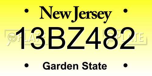 13BZ482 New Jersey License Plate