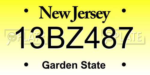 13BZ487 New Jersey License Plate