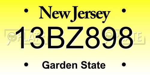 13BZ898 New Jersey License Plate