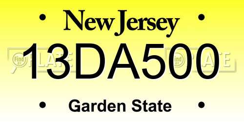 13DA500 New Jersey License Plate