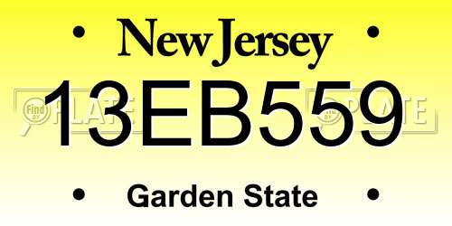 13EB559 New Jersey License Plate