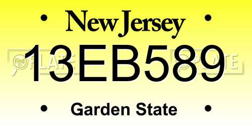 13EB589 New Jersey License Plate