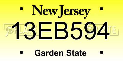 13EB594 New Jersey License Plate