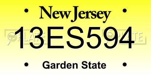 13ES594 New Jersey License Plate