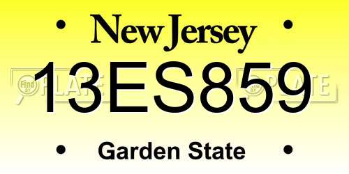 13ES859 New Jersey License Plate