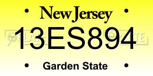 13ES894 New Jersey License Plate