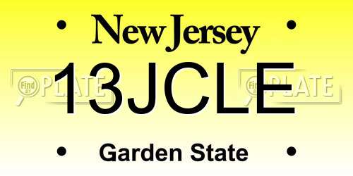13JCLE New Jersey License Plate