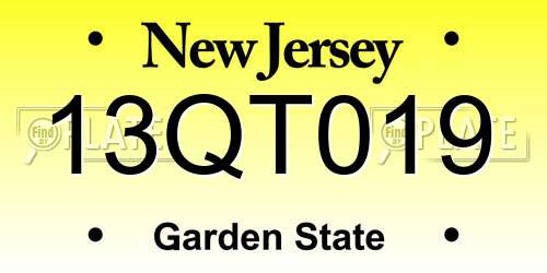 13QT019 New Jersey License Plate