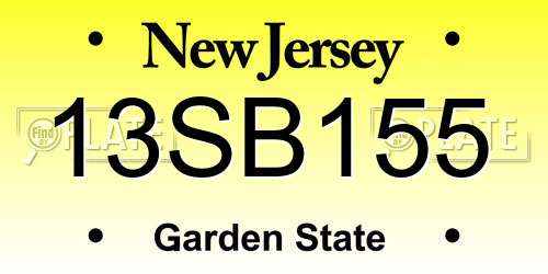 13SB155 New Jersey License Plate