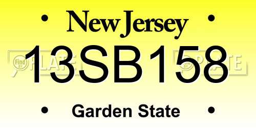 13SB158 New Jersey License Plate