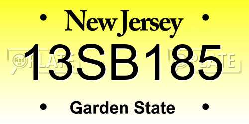 13SB185 New Jersey License Plate