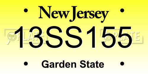 13SS155 New Jersey License Plate
