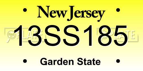 13SS185 New Jersey License Plate