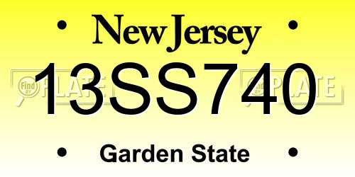 13SS740 New Jersey License Plate