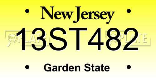 13ST482 New Jersey License Plate