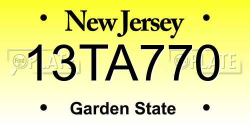 13TA770 New Jersey License Plate