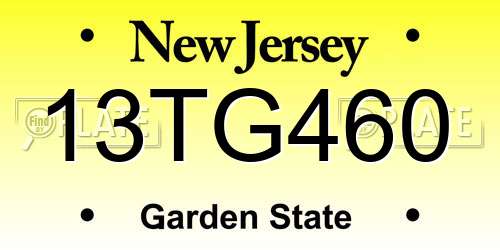 13TG460 New Jersey License Plate