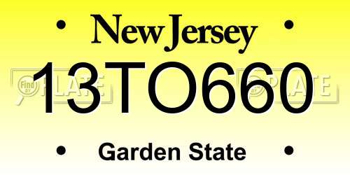 13TO660 New Jersey License Plate