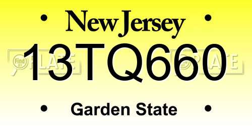 13TQ660 New Jersey License Plate