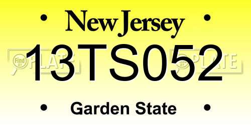 13TS052 New Jersey License Plate
