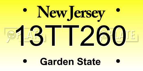 13TT260 New Jersey License Plate
