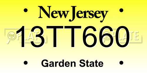 13TT660 New Jersey License Plate
