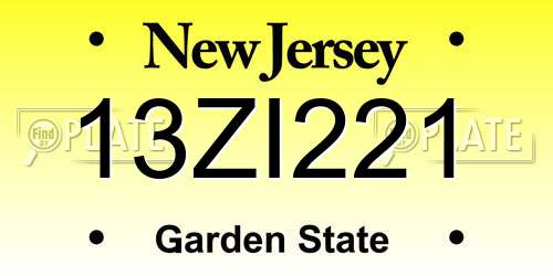 13ZI221 New Jersey License Plate
