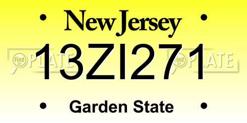 13ZI271 New Jersey License Plate