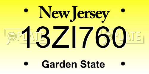 13ZI760 New Jersey License Plate