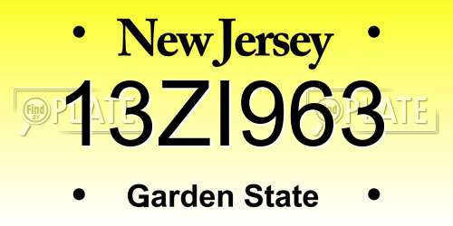 13ZI963 New Jersey License Plate
