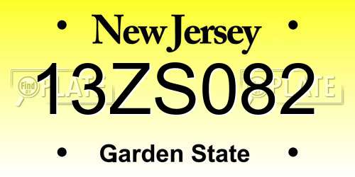 13ZS082 New Jersey License Plate