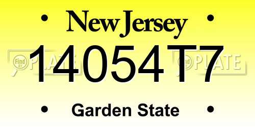 14054T7 New Jersey License Plate