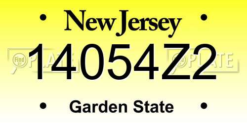 14054Z2 New Jersey License Plate