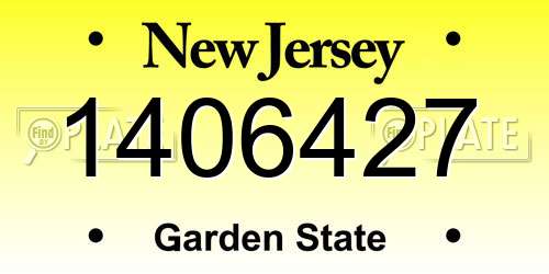1406427 New Jersey License Plate