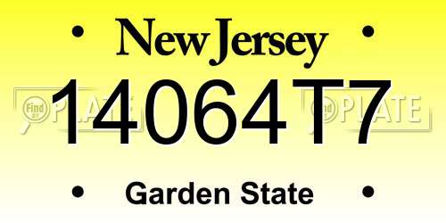14064T7 New Jersey License Plate