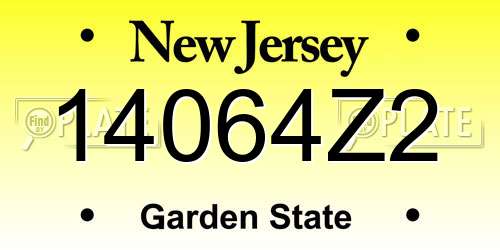 14064Z2 New Jersey License Plate