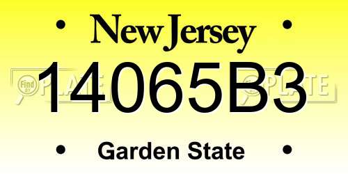 14065B3 New Jersey License Plate
