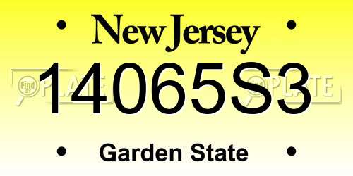 14065S3 New Jersey License Plate