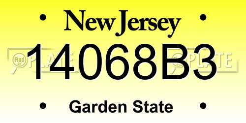 14068B3 New Jersey License Plate