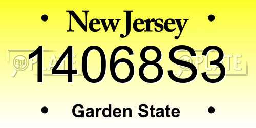 14068S3 New Jersey License Plate