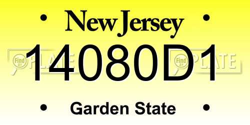 14080D1 New Jersey License Plate
