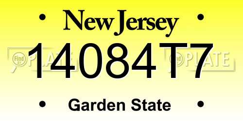 14084T7 New Jersey License Plate