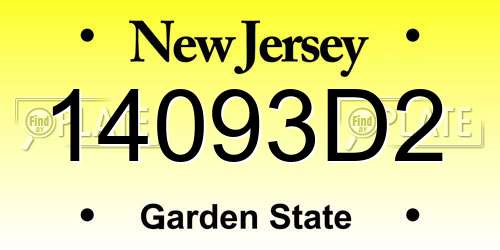 14093D2 New Jersey License Plate