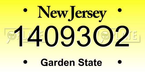 14093O2 New Jersey License Plate