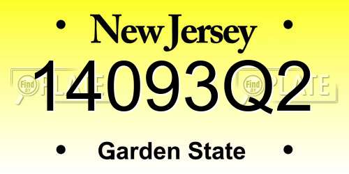 14093Q2 New Jersey License Plate