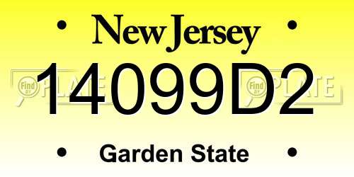 14099D2 New Jersey License Plate