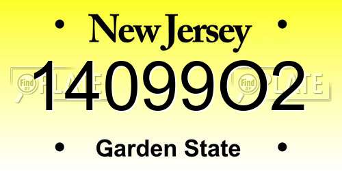 14099O2 New Jersey License Plate