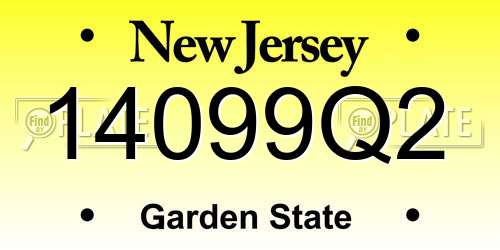 14099Q2 New Jersey License Plate